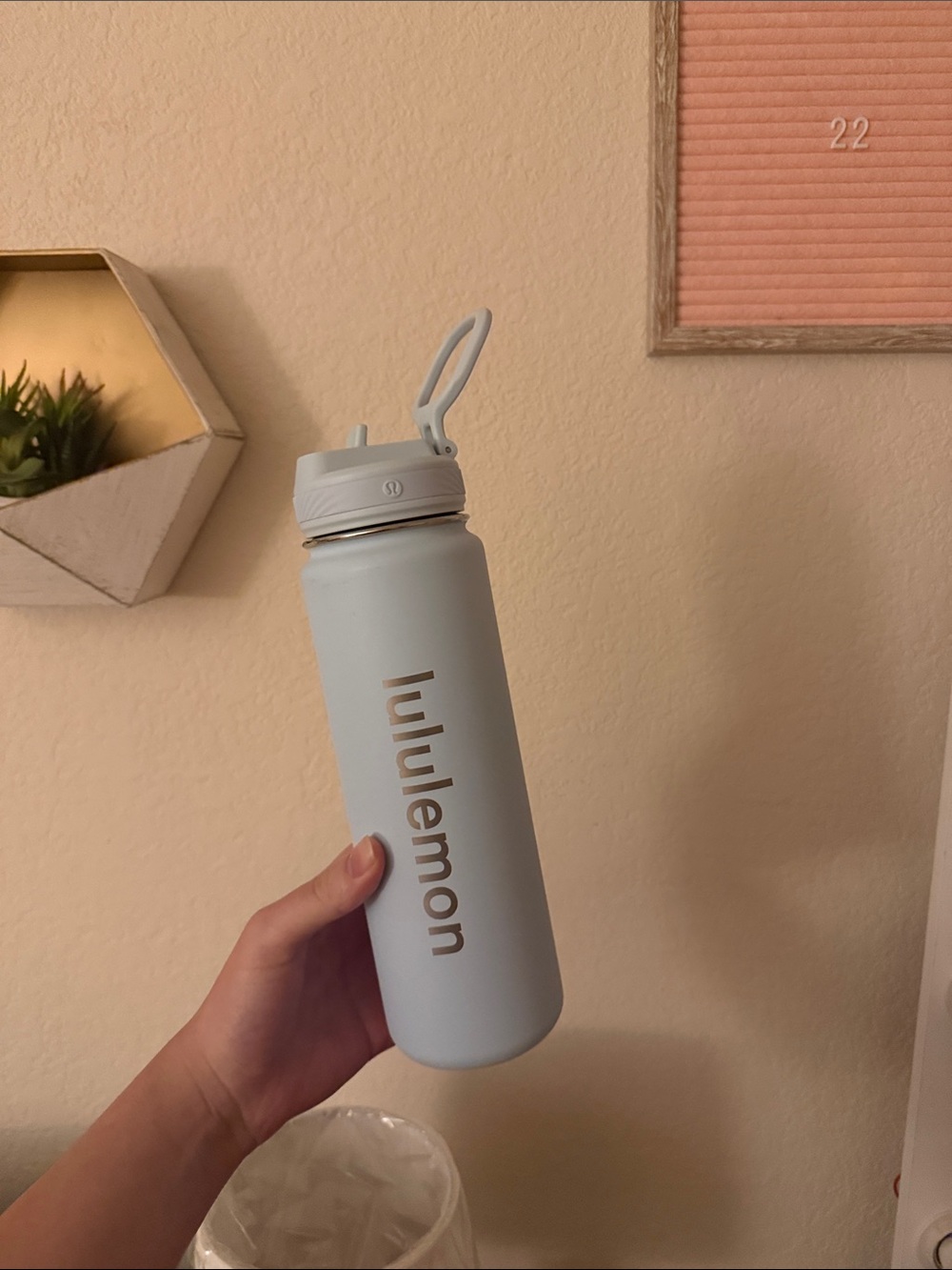lululemon athletica Light Gray Insulated Bottle with Carry Loop